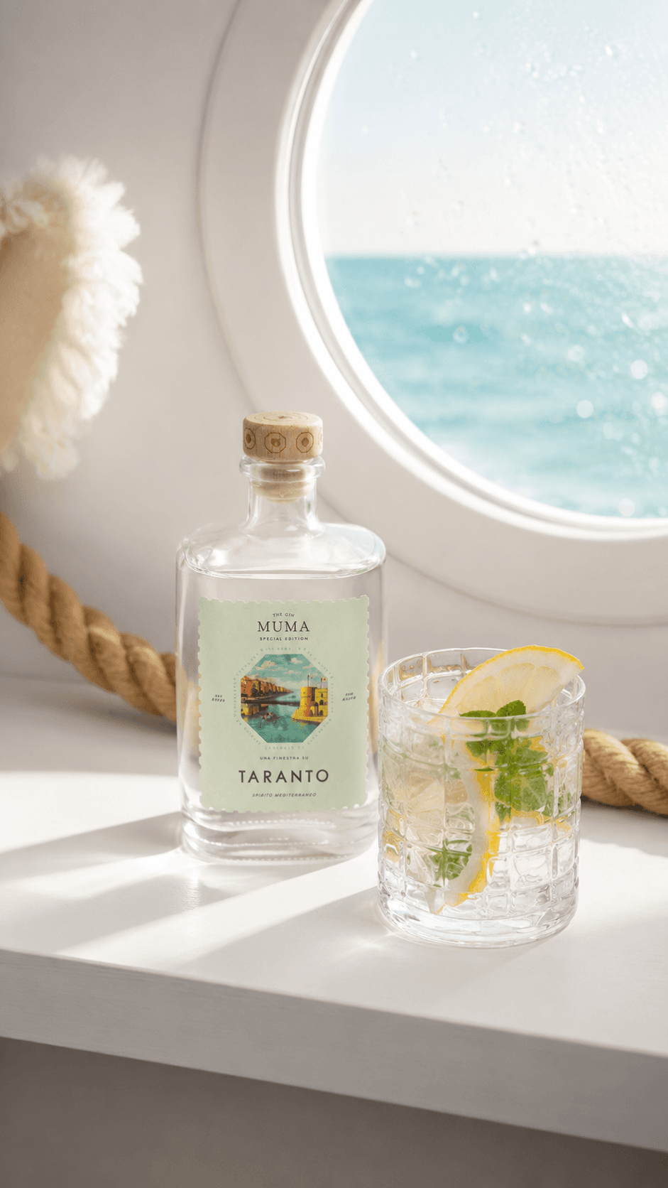 MUMA e un gin tonic all'oblò di una barca
